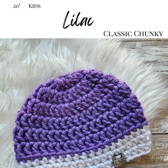 Classic Chunky Knit Hat from Cotton N Kandi on Etsy- 20" Kids- Lavender, Purple - Picture 2 of 2
